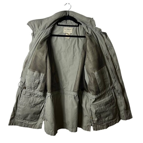 VTG L.L. Bean Safari Hunting Photography Military Button Shirt Jacket Large RARE - Picture 2 of 12